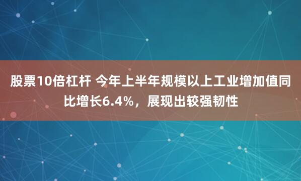 股票10倍杠杆 今年上半年规模以上工业增加值同比增长6.4%，展现出较强韧性
